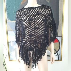 🎈Host Pick🎈Crochet Poncho with Tassels and Fringe